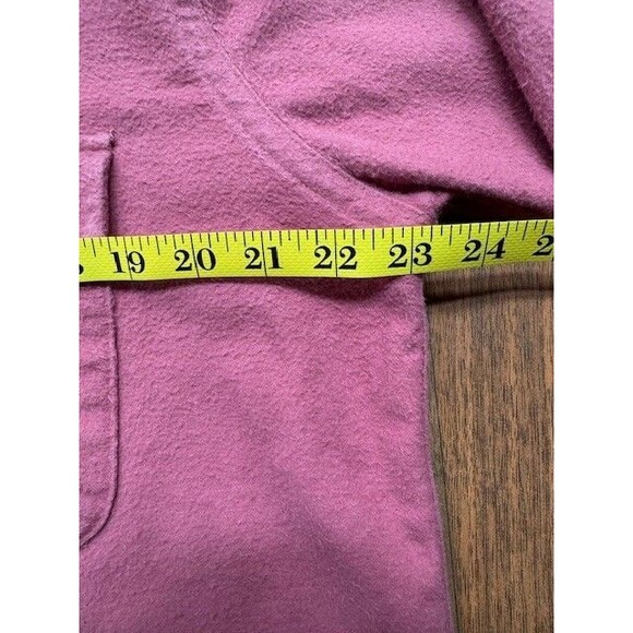 LL Bean Shirt Long Sleeve Button Up Chamois Cloth 100% Cotton Size 18 Dusty Rose - Picture 9 of 12